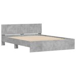 vidaXL Cadre de lit avec tête de lit et LED gris béton 150x200 cm