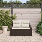 vidaXL Canapé de jardin avec coussin Marron 123 x 62 x 69 cm polyrotin