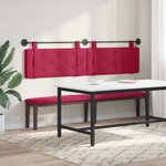 vidaXL Tête de lit suspendue Avec lumière LED Bordeaux Velours