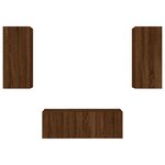 vidaXL Unités murales TV avec LED 4 Pièces chêne marron bois d'ingénierie