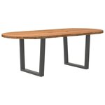 vidaXL Table à manger 220x100x74 cm bois de chêne massif ovale