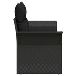 vidaXL Canapé de jardin avec coussin Noir 141 x 62 x 69 cm polyrotin