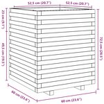vidaXL Jardinière cire marron 60x60x72 5 cm bois de pin massif