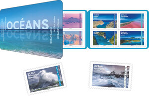 Carnet de 12 timbres - Océans - Lettre verte
