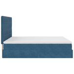 vidaXL Cadre de lit ottoman avec matelas bleu foncé 200x200 cm velours