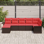 vidaXL Ensemble de canapé de jardin avec coussin Marron polyrotin