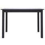 vidaXL Table de salle à manger Noir 114x71x75 cm Bois d'hévéa massif