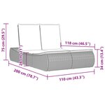 vidaXL Chaise longue double avec coussins noir résine tressée