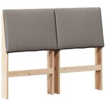 vidaXL Tête de lit capitonnée Taupe 135 cm Pin massif