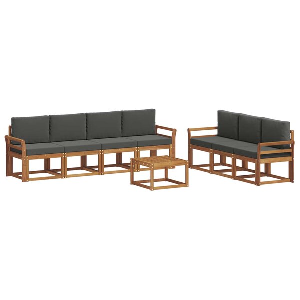 vidaXL Ensemble de canapés d'extérieur 8 pc Naturel et Anthracite