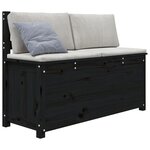 vidaXL Banc Noir 110x41x76 5 cm Bois de pin massif