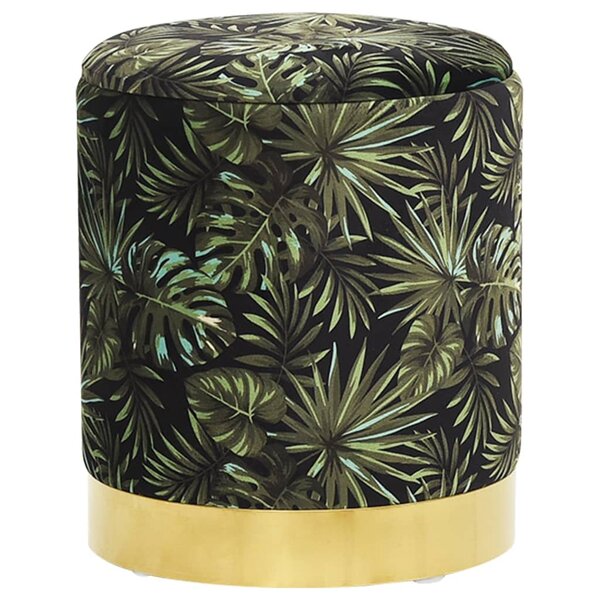 vidaXL Tabouret de rangement rond Multicolore Tissu 31 x 37 cm