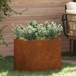 vidaXL Cache-pot de jardin Marron 50 x 32 x 40 cm Acier vieilli