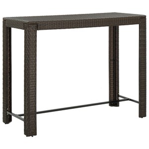 vidaXL Table de bar de jardin Marron 140 5x60 5x110 5cm Résine tressée