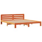 vidaXL Lit bibliothèque sans matelas cire marron 200x200 cm pin massif