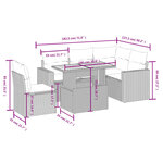 vidaXL Salon de jardin 6 Pièces avec coussins noir résine tressée