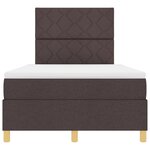 vidaXL Lit box spring avec matelas & LED Marron foncé 120x200 cm Tissu