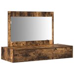 vidaXL Table de maquillage murale Chêne fumé 100x40x70 cm