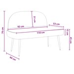 vidaXL Banc rembourré avec dossier Rose 110 x 60 x 76 cm Polyester