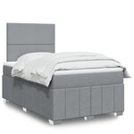 vidaXL Sommier à lattes de lit avec matelas Gris clair 120x200cm Tissu