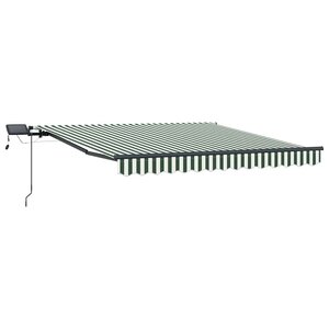 vidaXL Auvent Rétractable Vert et blanc 350 x 250 cm tissu