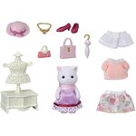 Sylvanian families - 5461 - la valisette de mode et grande soeur chat persan - le village