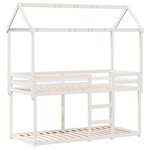 vidaXL Lit superposé avec toit blanc 90x200 cm bois de pin massif