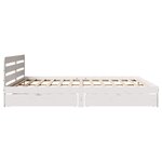 vidaXL Cadre de lit sans matelas blanc 200x200 cm bois massif de pin