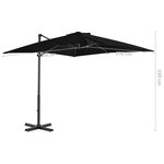 vidaXL Parasol déporté et mât en aluminium Noir 250x250 cm