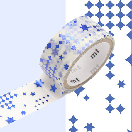 Masking Tape MT FAB métallisé étoiles bleu - star blue