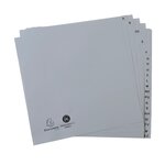 Intercalaires Imprimés Alphabétiques Pp Recyclé Gris A-z (alphabet Allemand) - 20 Positions - 2/3 A4 - Gris - X 25 - Exacompta
