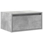 vidaXL Table de chevet murale avec lumières LED gris béton