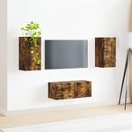 vidaXL Ensemble meuble TV 2 Pièces Chêne fumé Bois d'ingénierie