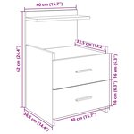 vidaXL Table de chevet avec 2 tiroirs Noir 40 x 36 5 x 62 cm