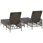 vidaXL Chaise longue avec coussin 2 Pièces Gris 35 x 35 x 32cm polyrotin
