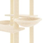 vidaXL Arbre à chat avec griffoirs en sisal crème 133 cm