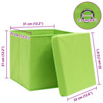 vidaXL Boîtes de rangement avec couvercles 10Pièces Vert 32x32x32cm Tissu