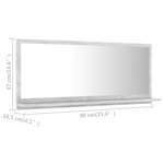 vidaXL Miroir de salle de bain Gris béton 90x10 5x37 cm Aggloméré