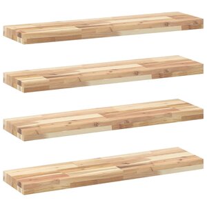 vidaXL Étagères flottantes 4 Pièces 100x20x4 cm acacia massif non traité