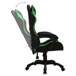 vidaXL Fauteuil de jeux vidéo avec LED RVB Vert et noir Similicuir