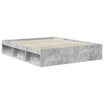vidaXL Cadre de lit avec tête de lit Béton 160 x 200 cm Pin massif