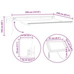 vidaXL Cadre de store manuel avec LEDs Anthracite et blanc 3 5 x 2 5 m