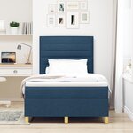 vidaXL Lit box spring avec matelas et LED bleu 120 x 190 cm en tissu
