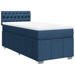vidaXL Sommier à lattes de lit avec matelas Bleu 100x200 cm Tissu