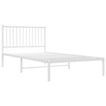 vidaXL Cadre de lit métal avec tête de lit blanc 100x200 cm