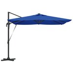 vidaXL Parasol Cantilever Roma avec des LEDs bleues – 286 x 285 x 270 cm  en aluminium.