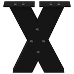 vidaXL Pieds de table basse en forme de X  2 pièces  noir  40 x (30-31) cm  acier