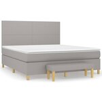 vidaXL Sommier à lattes de lit avec matelas Gris clair 180x200cm Tissu