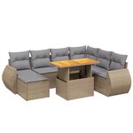 vidaXL Salon de jardin avec coussins 8 Pièces beige résine tressée