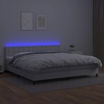 vidaXL Sommier à lattes de lit avec matelas et LED Blanc 200x200 cm